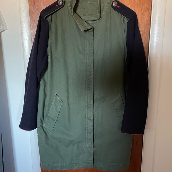 Trench two tone wool sleeve coat - Picture 6 of 14